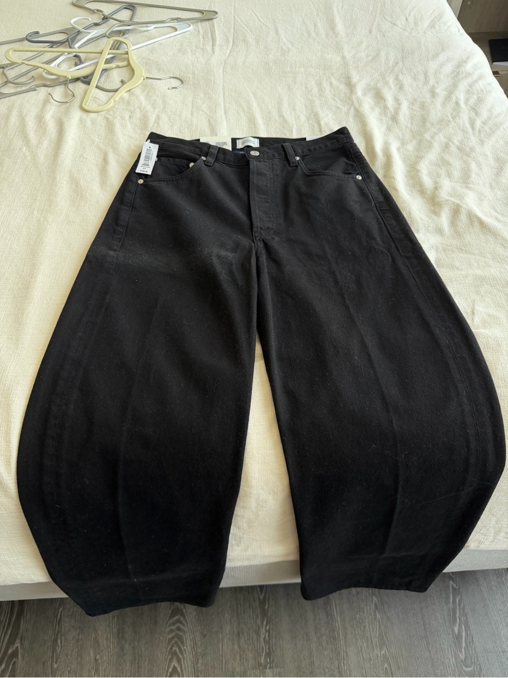 Citizens Of Humanity Black Wide-Leg High-Rise Jeans